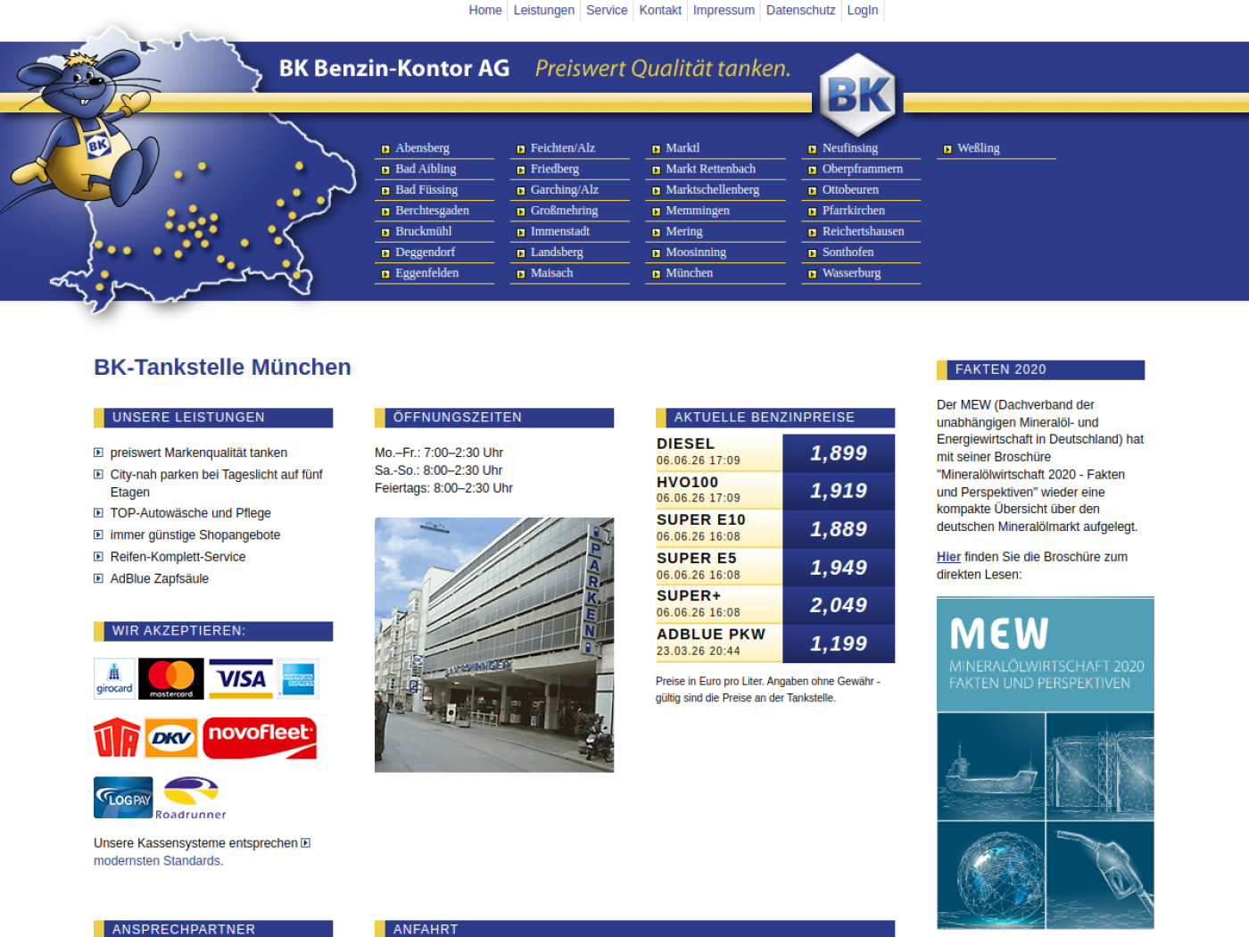 Website-Screenshot von BK