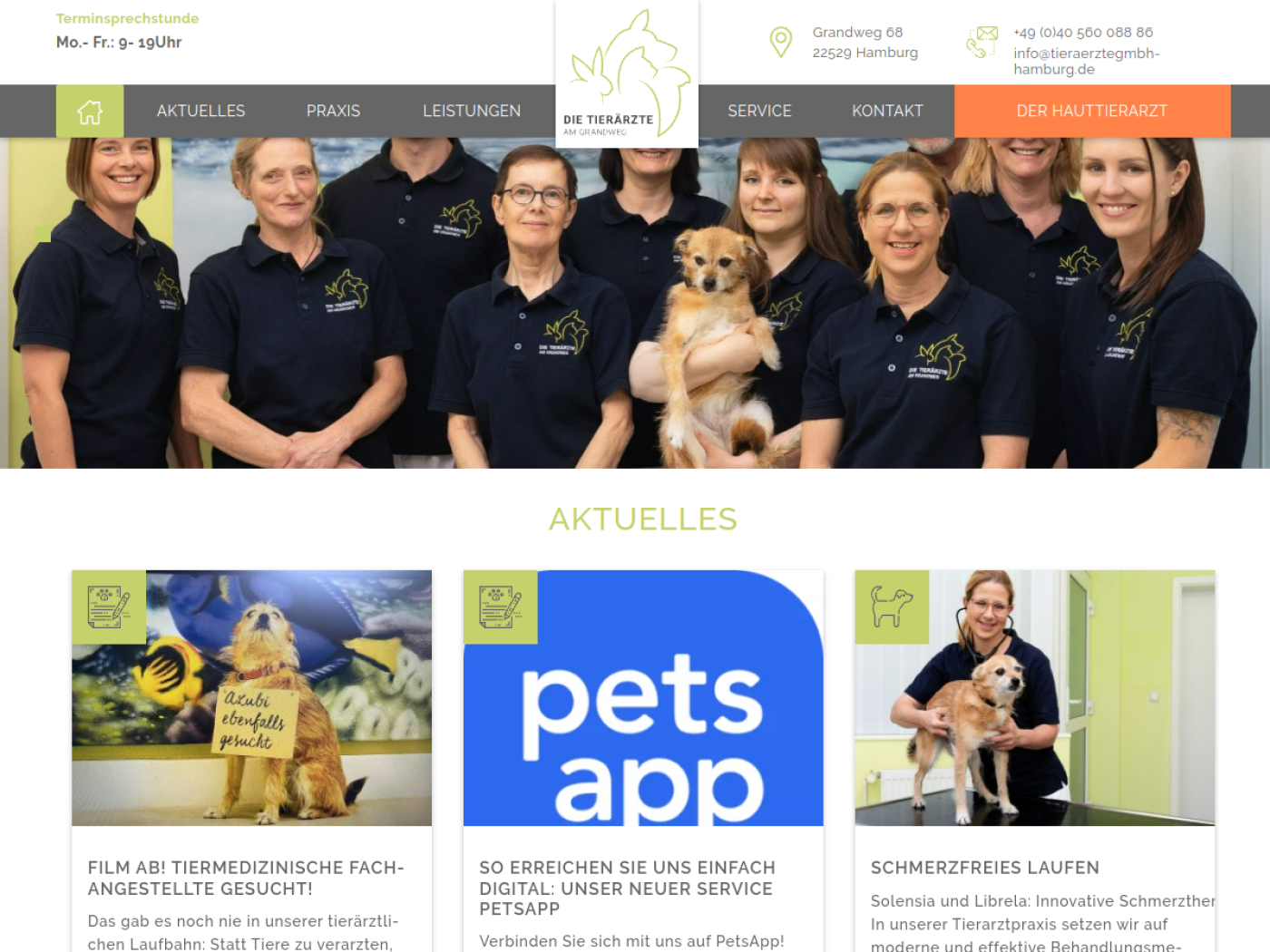 Website-Screenshot von Die Tierärzte Am Grandweg