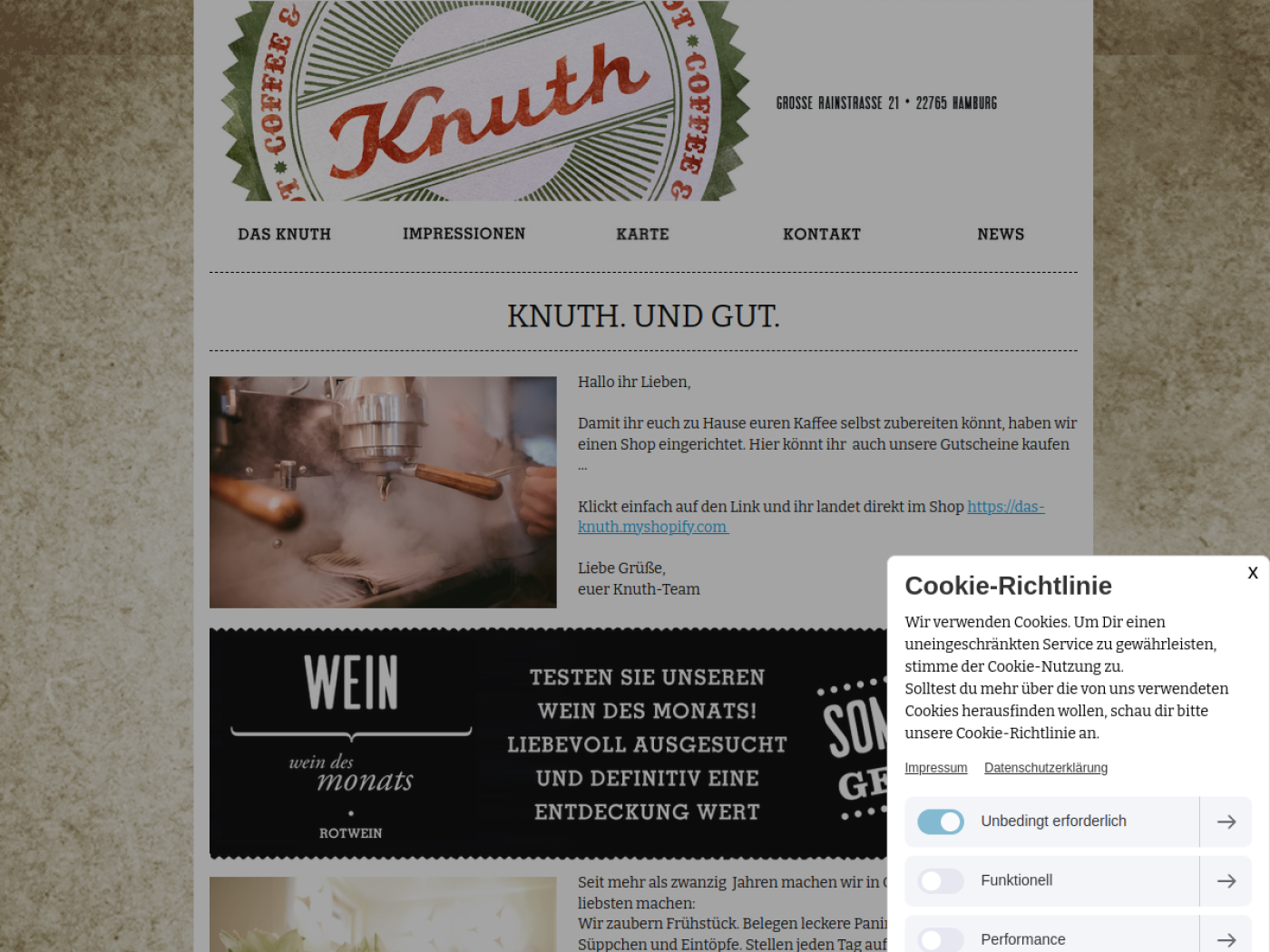 Website-Screenshot von Knuth