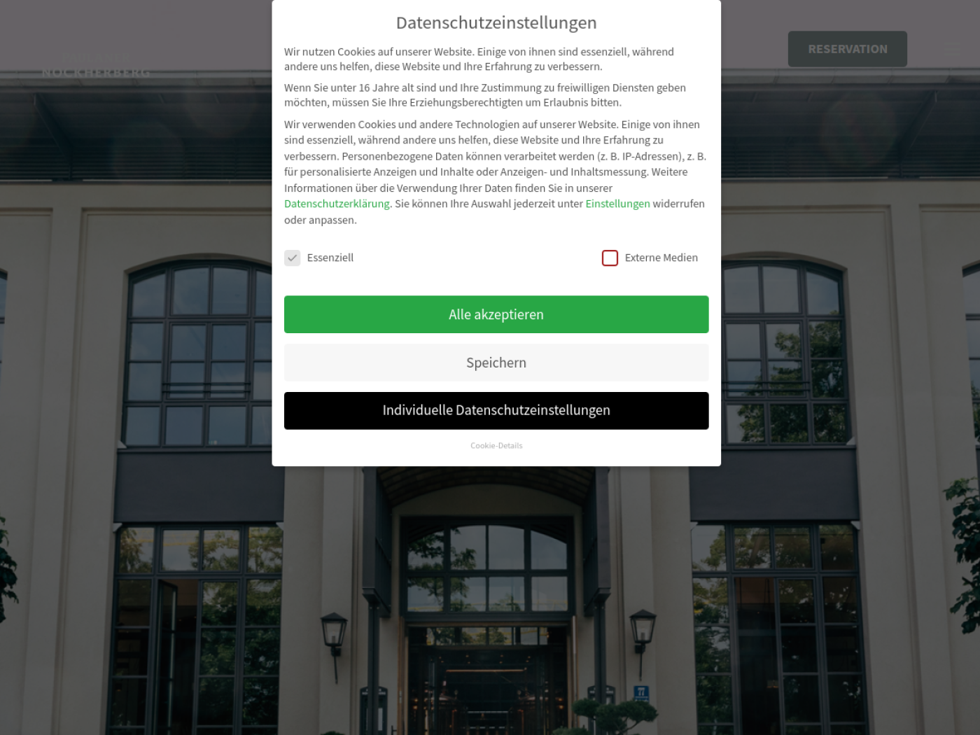 Website-Screenshot von Paulaner
