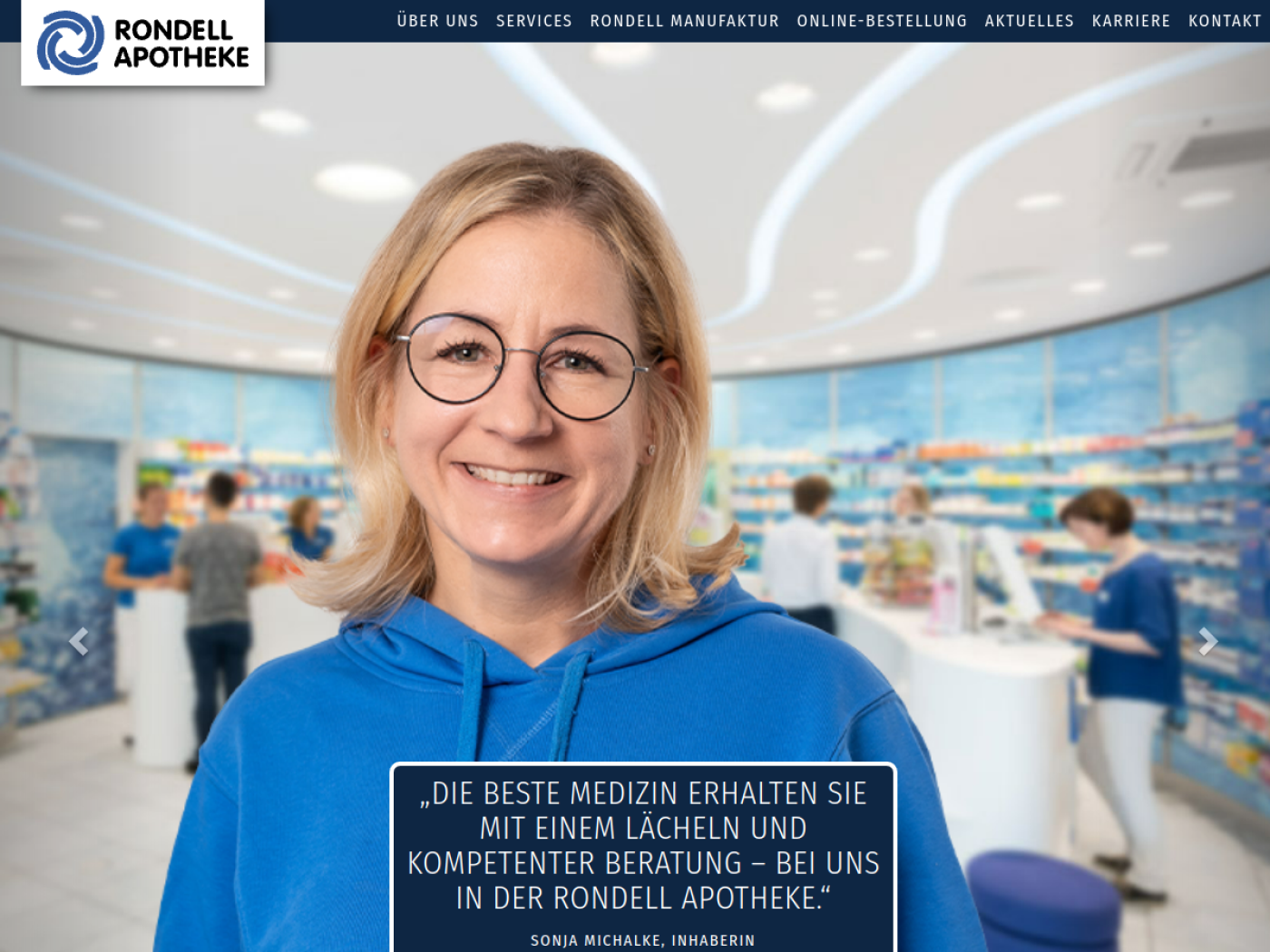 Website-Screenshot von Rondell Apotheke