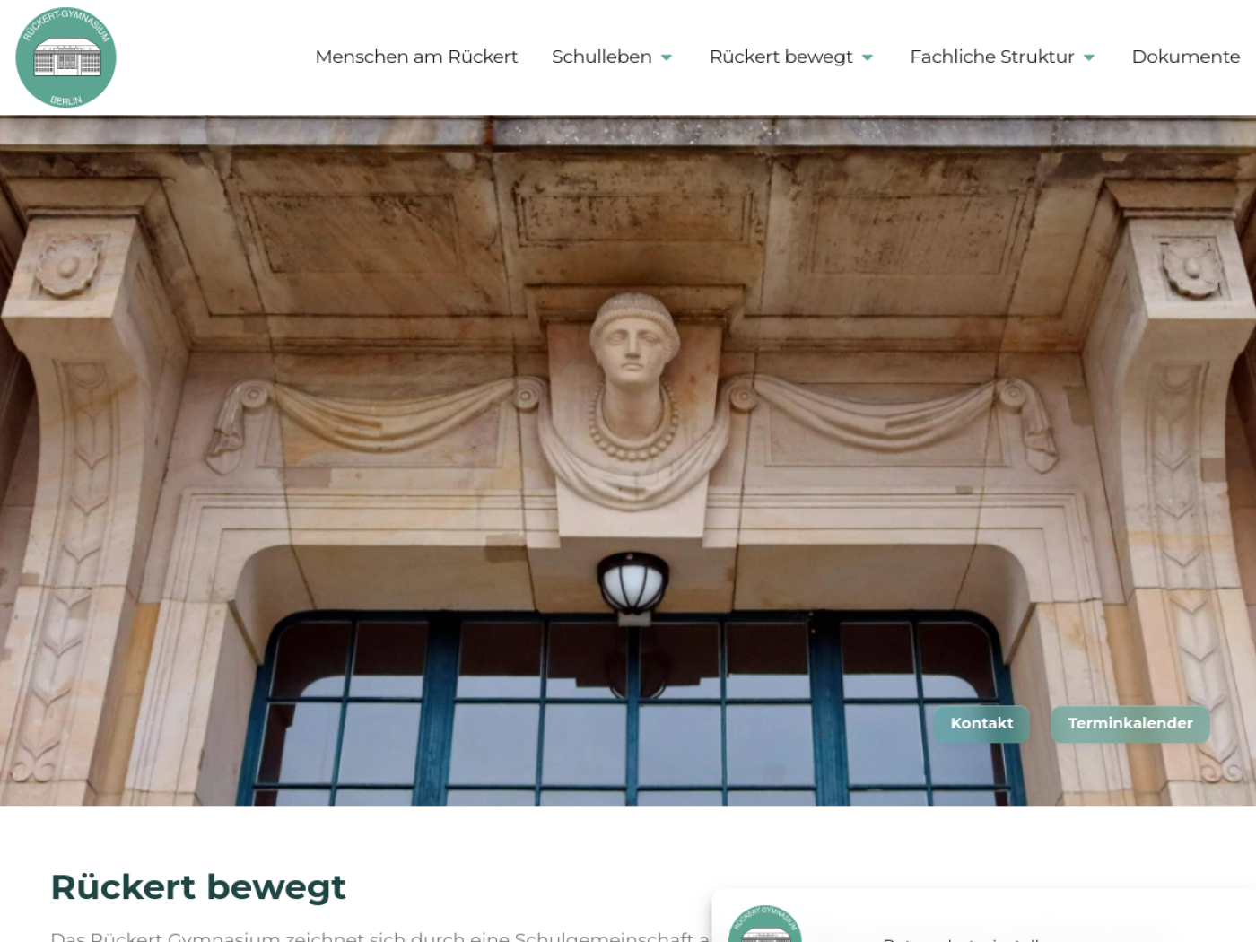 Website-Screenshot von Rückert-Gymnasium