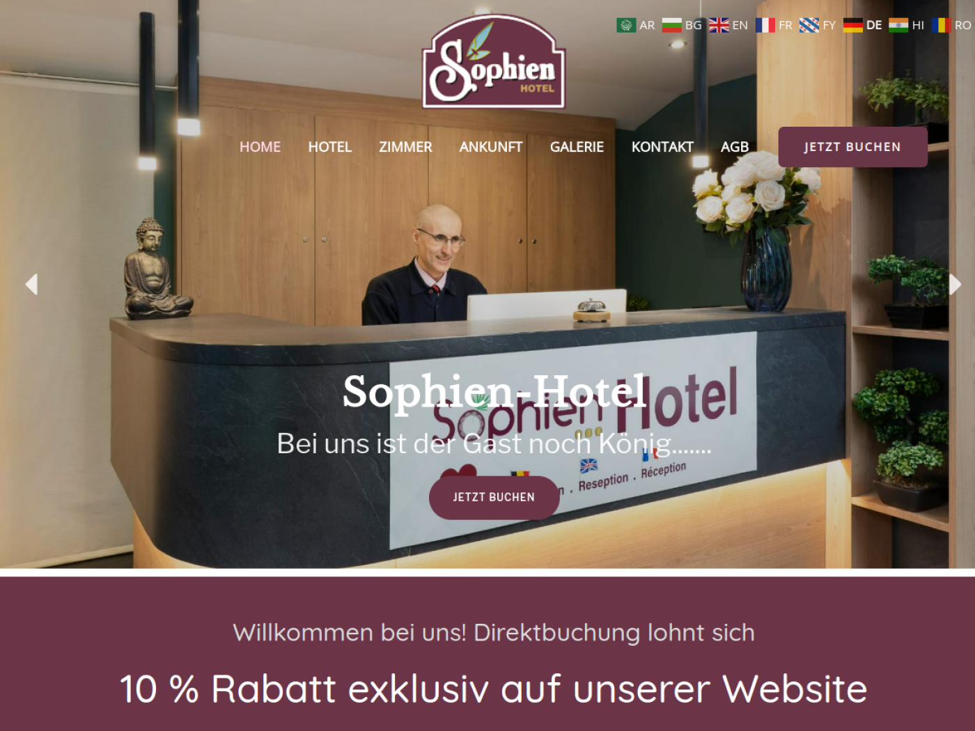 Website-Screenshot von Sophien Hotel