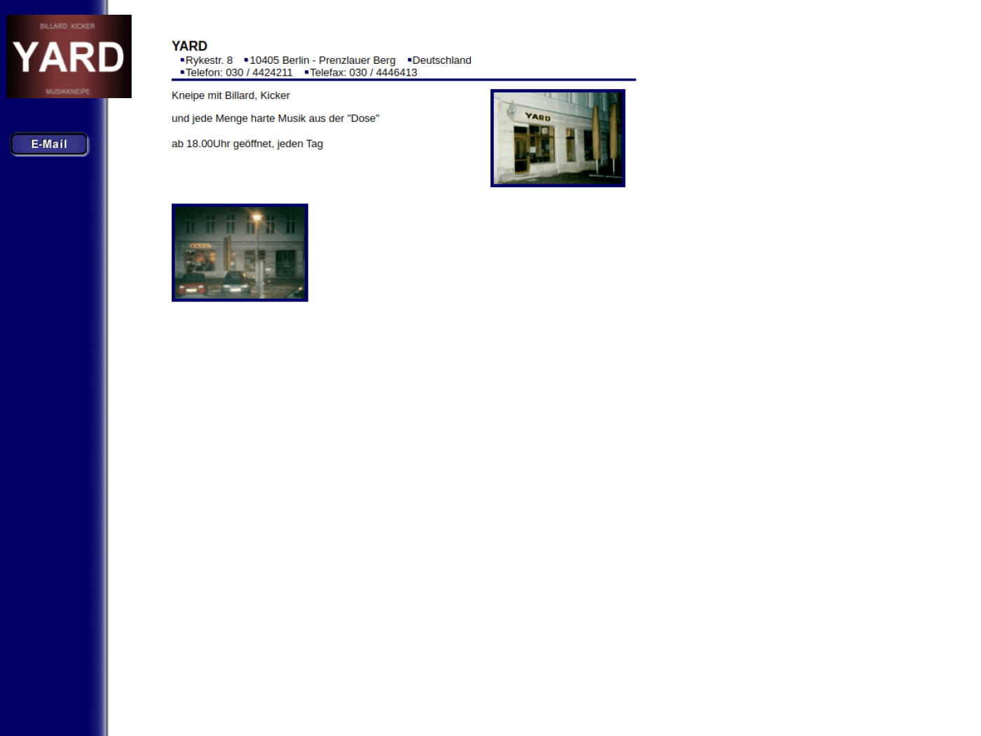 Website-Screenshot von Yard