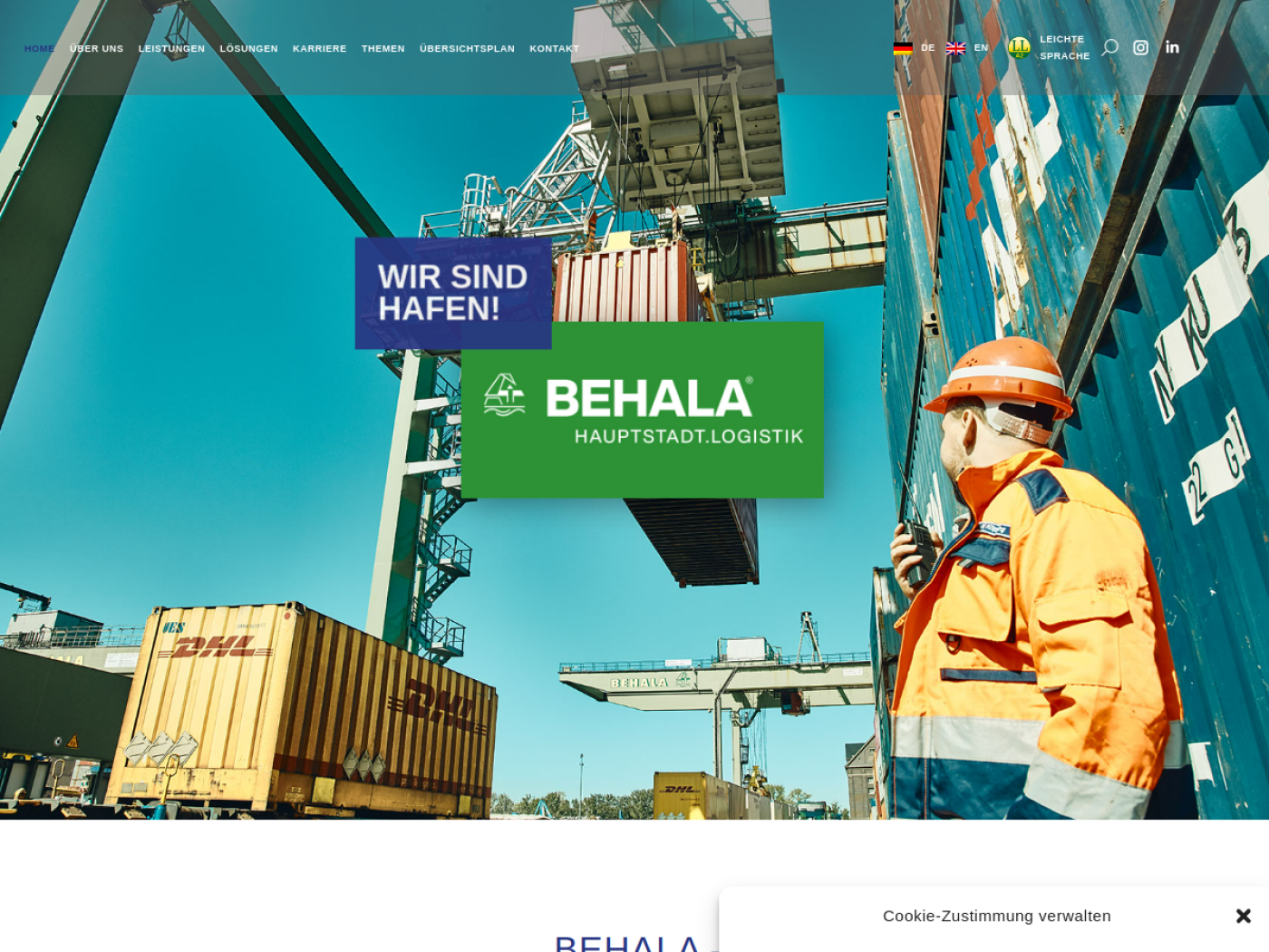 Website-Screenshot von BEHALA